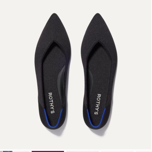 Rothy's The Point Ballet Flat Black Slip-On Lightweight Size 12 - Picture 5 of 14